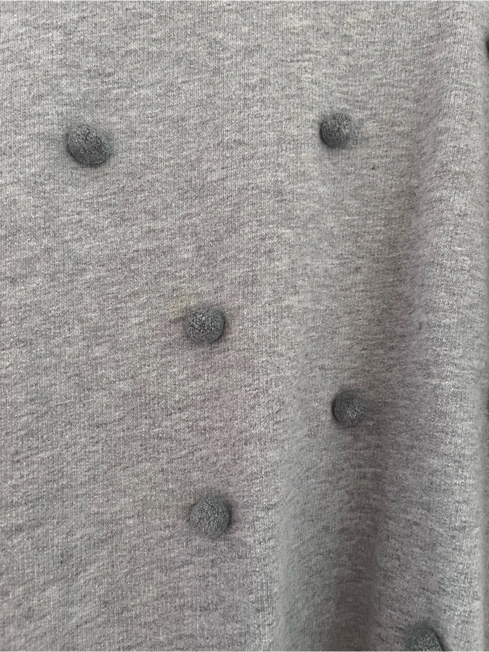 Gray Pom-Pom Crewneck Sweatshirt - Women Size L
